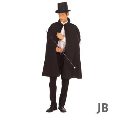 Siyah Sihirbaz Pelerini 120 Cm Ve Sihirbaz Şapkası 12 Cm Yetişkin Boy