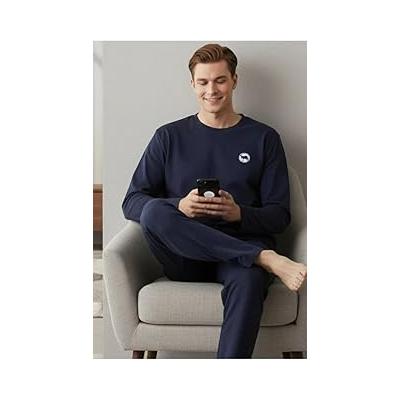 Siyah Uzun Kollu Pijama Takımı, erkekuzunkol