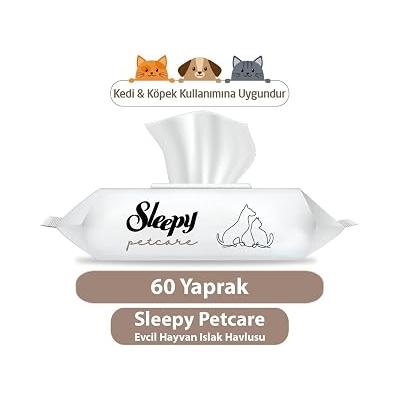 Sleepy Petcare Evcil Hayvan Islak Havlusu 60 Yaprak