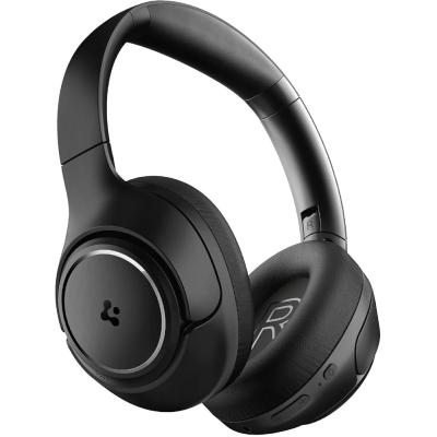 Spigen Audio Kulak Üstü P10 Bluetooth Kablosuz Kulaklık - ANC Pro Aktif Gürültü Engelleme & 40mm Titanyum Sürücü & 60 Saat & ENC 5 Mikrofon & Şeffaf & Gaming Mod Black - ASD09691