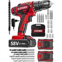 Steiner Alman V-tech 58 V 5 Ah Çelik Motor Çelik Şanzuman Darbeli Şarjlı Çift Akülü Vidalama Matkap - ST0518R215400097