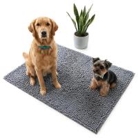 Süper Emici Mikrofiber Köpek Kapı Paspası, Yıkanabilir Şönil Evcil Hayvan Halısı, Hızlı Kuruyan Giriş Paspası, Makinede Yıkanabilir, 60x40 cm
