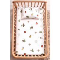 SUVAY%100 Pamuk Lastikli Bebek Çarşafı Seti | Park Yatak Uyumlu (60x120-70x110-70x120) (Geyik)