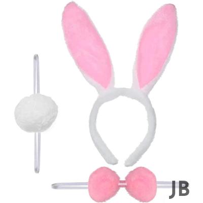 Tavşan Kostüm Seti Taç Papyon Kuyruk Pembe Renk