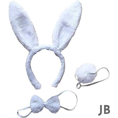 Tavşan Kostüm Seti Taç Papyon Kuyruk Beyaz Renk