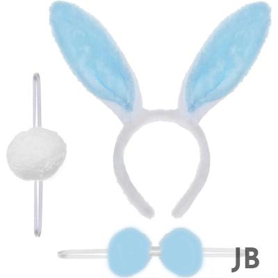 Tavşan Kostüm Seti Taç Papyon Ponpon Kuyruk Mavi