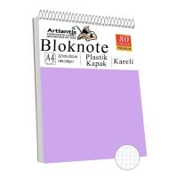 Telli Masaüstü Not Defteri Kareli A4 1 Adet Masa Üstü Plastik Kapaklı Spiralli Bloknot Blocknote 80 Yaprak Okul Ofis