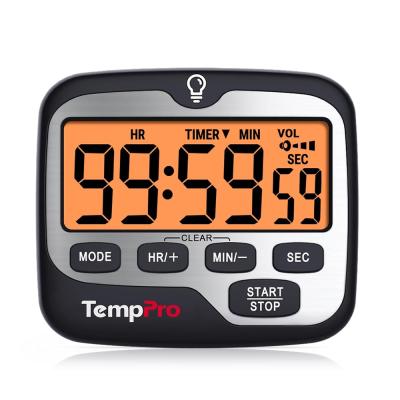 ThermoPro TM01 Dijital Mutfak Zamanlayıcısı, Geri Sayım ve Kronometre, Ayarlanabilir Sesli Alarm ve Geniş Arkadan Aydınlatmalı LCD Ekranlı Manyetik Zamanlayıcı Saat