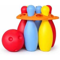 TOYX Oyuncak Bowling Seti 8 Parça – Çocuk Bowling Oyunu, 6 Pin + Top, Taşıma Aparatlı, Eğitici Spor Oyuncağı, 3+ Yaş