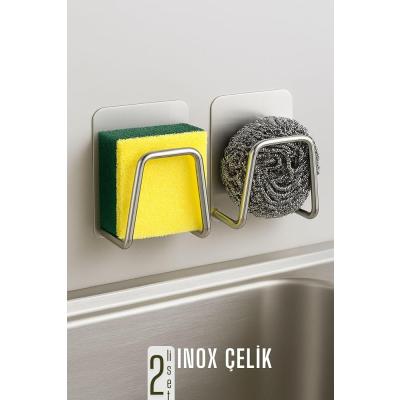 Transformacion Inox Bulaşık Süngerlık Stant Mutfak Askısı Profesyonel 2 Li Set, 722043