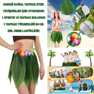 Tropikal Esintili Hawaii Yapraklı Parti Eteği Yetişkin Boy