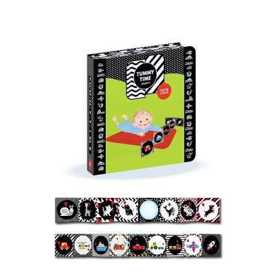 Tummy Time Kitabım - Bebek Aynası ve Katlanır Kitap - Yüksek Kontrastlı Board Book - Eğitici Bebek Kitabı