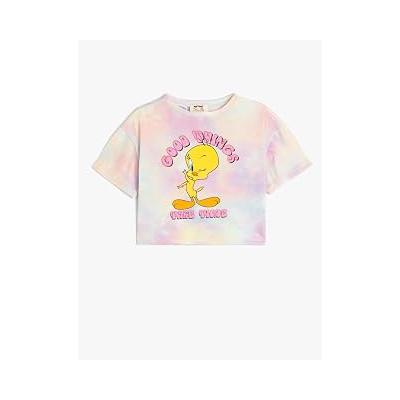 Tweety Tişört Lisanslı Kısa Kollu Baskılı Bisiklet Yaka
