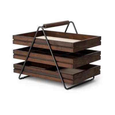 Umbra Terrace Takı Tepsi Ceviz Takı Tepsisi, Ahşap, Ceviz, 25,4 x 17,78 x 19,68 cm