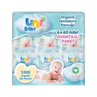 Uni Baby Bebek Temizleme Pamuğu 6*60 Adet