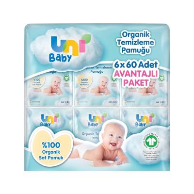 Uni Baby Bebek Temizleme Pamuğu 6*60 Adet