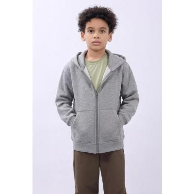 Unisex Çocuk Kapüşonlu Fermuarlı Hırka