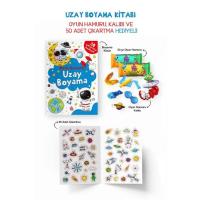 Uzay Boyama Kitabı - Oyun Hamuru, Oyuncak ve Çıkartma Hediyeli