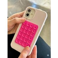 Vakumlu Silikon Telefon Tutucu, Telefon Vantuz, Telefon Ayna Tutucu, Duş, Tiktik video çekim tutucu (Canlı Pembe, Tek Taraflı/Yapışkanlı)