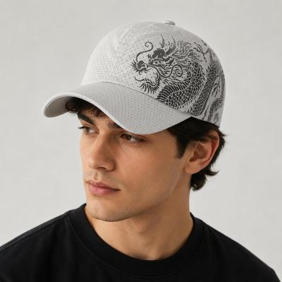 Valkyrie Dragon Nefes Alabilir Beyaz Spor Şapka – Ayarlanabilir Outdoor Balıkçı Günlük Unisex Şapka