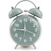 Valkyrie Retro Çalar Saat Işıklı Analog Masa Saati Dekoratif Komodin Saati Bombe Kapaklı 15x10 Yeşil