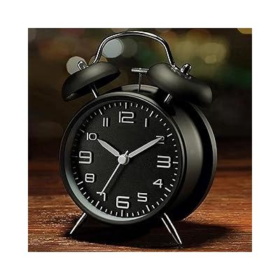 Valkyrie Sessiz Akar Saniyeli 16cm Alarm Masa Çalar Saat Yüksek Zil Sesi Büyük Boy Siyah