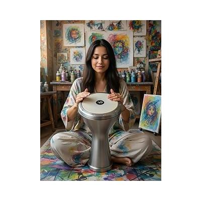 Vatan Darbuka, Gümüş Rengi Metal, 5 Numara, Geleneksel Türk Müzik Enstrümanı, Profesyonel Darbuka 22cm Çap