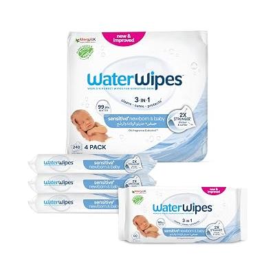 WaterWipes Yeni Doğan & Hassas Cilt için 240 yaprak Bebek Islak Mendili (4 x 60 Adet)