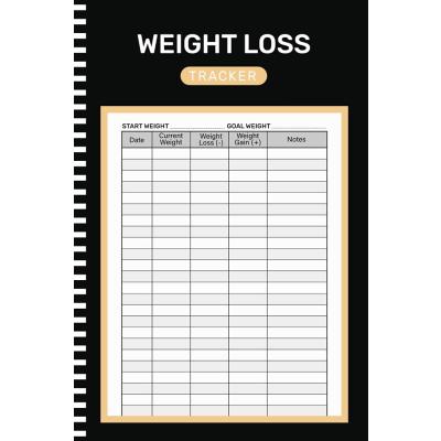 Weight Loss Tracker: Daily weight loss log book to record and monitor your body weight ( 105 Pages "6x9" Inches )