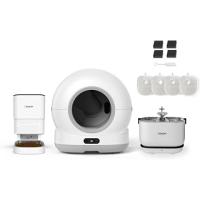Xenon Smart Akıllı Otomatik Kedi Tuvaleti (Kamerasız) Köpek Mama Kabı Şarjlı Bataryalı Su Pınarı Sebili ve Filtre (4 Adet) Evcil Hayvan 4'lü Pet Ürünleri Başlangıç Seti