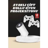 YamanHobi Projeksiyon Cihazı Video Oyun Konsolu Projektör Taşınabilir Ayaklı Çift Kollu 4K Çözünürlüklü