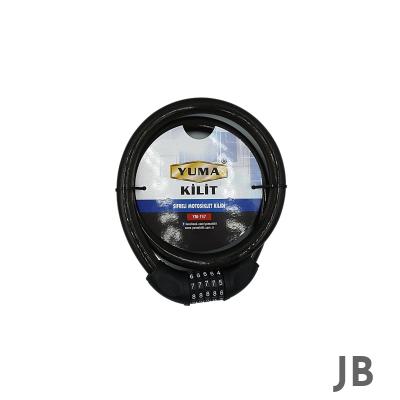 Yuma Ym-747 120cm 20mm 5 Şifreli Siyah Motorsiklet Kilidi