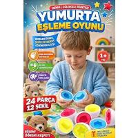 Yumurta Eşleme Oyunu Parça – Renk ve Şekil Öğreten Eğitici Bultak Oyuncak | Montessori İnce Motor ve Zeka Geliştirici Okul Öncesi Aktivite Oyunu 1+ Yaş