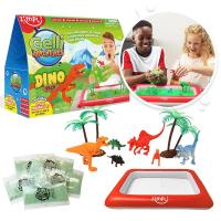Zimpli Kids’ten Gelli Worlds Dino Pack, 5 Kullanımlık Gelli tozu, 8 adet figür oyuncak, şişirilebilir oyun havuzu, Erkek ve Kız Çocukları için Eğitim Bilimleri Kiti