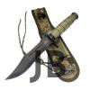 0698 Haki Komando Bıçağı 30cm -  Testere Detaylı, Oluklu, Kılıflı