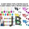 12 Parça Renkli Disko Toplu Retro Parti Seti – 6 Kolye + 6 Gözlük