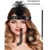 192039ler Gatsby Aksesuar Seti – Siyah Charleston Saç Bandı  Lık