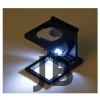28x28 Mm Katlanır Sayaçlı Metal Lüp, 2 Led Işıklı Büyüteç Tekstil Th9005a