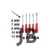 5 Adet Lokma Anahtar Tornavida 6/7/8/10/13/mm Metal Altıgen