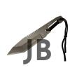 A13 Komple Metal Kamp Bıçak 23 Cm - Tırtıklı, İp Saplı, Kılıflı