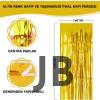Altın Gold Renk Ekstra Metalize Parlak Saçaklı Arka Fon Perde İthal A Kalite 1x2 Metre