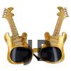 Altın Renk Rockn Roll Gitar Şekilli Parti Gözlüğü 15x15 Cm