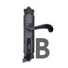 Antika Tarz Dekoratif Pirinç Sultan Banyo Kapı Kolu - 270x54mm, Oksit