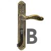 Antika Tarz Dekoratif Pirinç Ulu Model Desenli Yale, Dış Kapı Kolu - 354x57 Mm, Antik