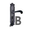 Antika Tarz Dekoratif Pirinç Sultan Yale Kapı Kolu - 270x54mm, Oksit