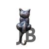 Antika Tarz Dekoratif Pirinç Kedi Sırt Kapı Tokmağı, Taktak - 160x65mm, Oksit