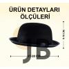 Charlie Chaplin Stil Çocuk Şapkası – Siyah Melon Parti Şapkası