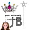 Çocuklar İçin Taraklı Prenses Tacı Ve Prenses Yıldız Asa Seti Gümüş