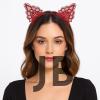 Dantelli Kırmızı Kedi Tacı - Vintage Tarz Dantel Kedi Kulak