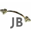 Dekoratif Zamak Yaprak Kulp - 96mm, Sarı, 100 Adet